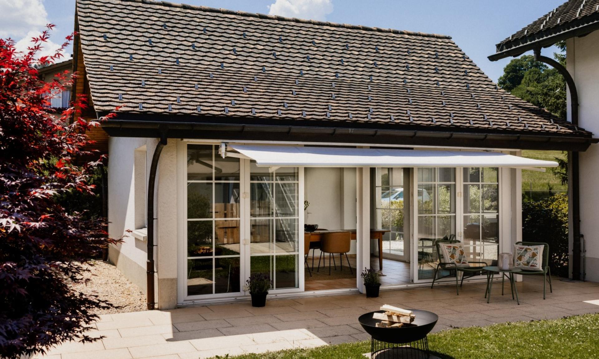 Die Ferienwohnung VogelBeer bietet auch einen schönen Gartensitzplatz.